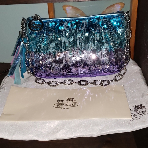 Coach Poppy Limited Ed. Ombre' Sequins Evening Bag - Picture 6 of 16